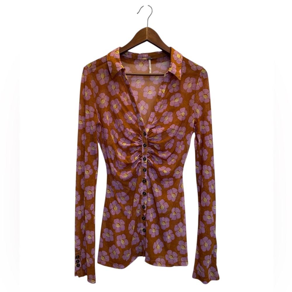 Free People - Floral Boho Shirtee - Size Small